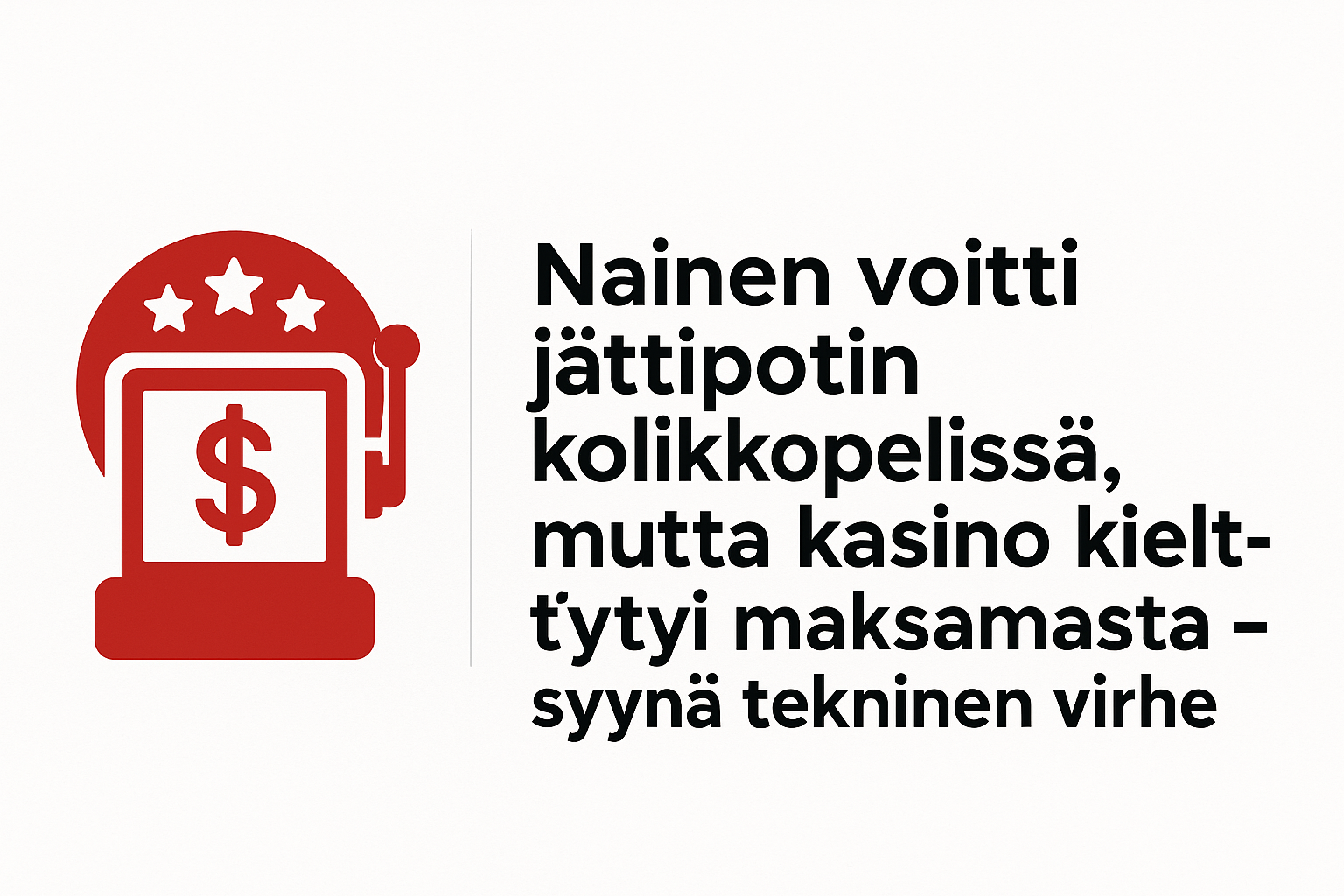 Nainen voitti jättipotin kolikkopelissä, mutta kasino kieltäytyi maksamasta – syynä tekninen virhe